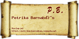 Petrika Barnabás névjegykártya