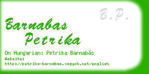 barnabas petrika business card